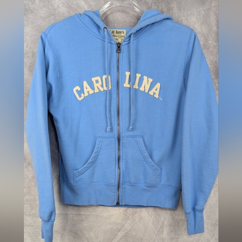 Steve And Barry's Youth Large CAROLINA Spellout Hooded Zipper Jacket Blue